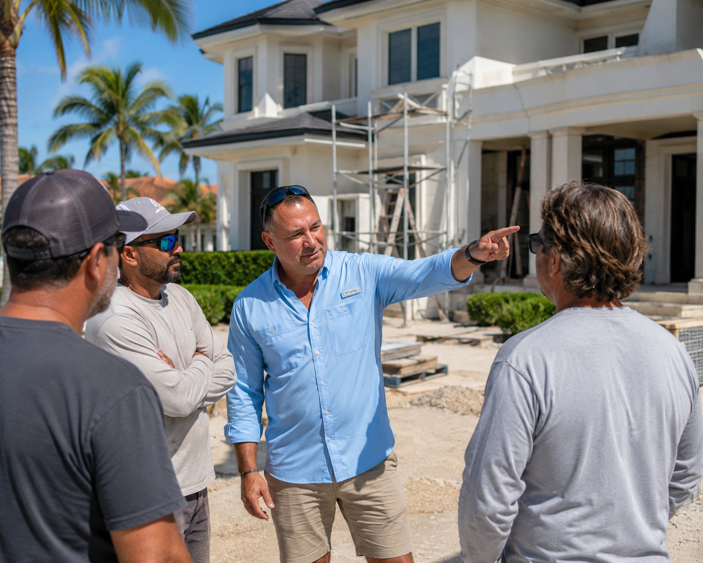 Luxury Home Owner Representation | Sunshine Solutions | Naples, Florida Sunshine Solutions coordinating contractors during a luxury waterfront home renovation in Naples, Florida while representing the homeowner's interests.