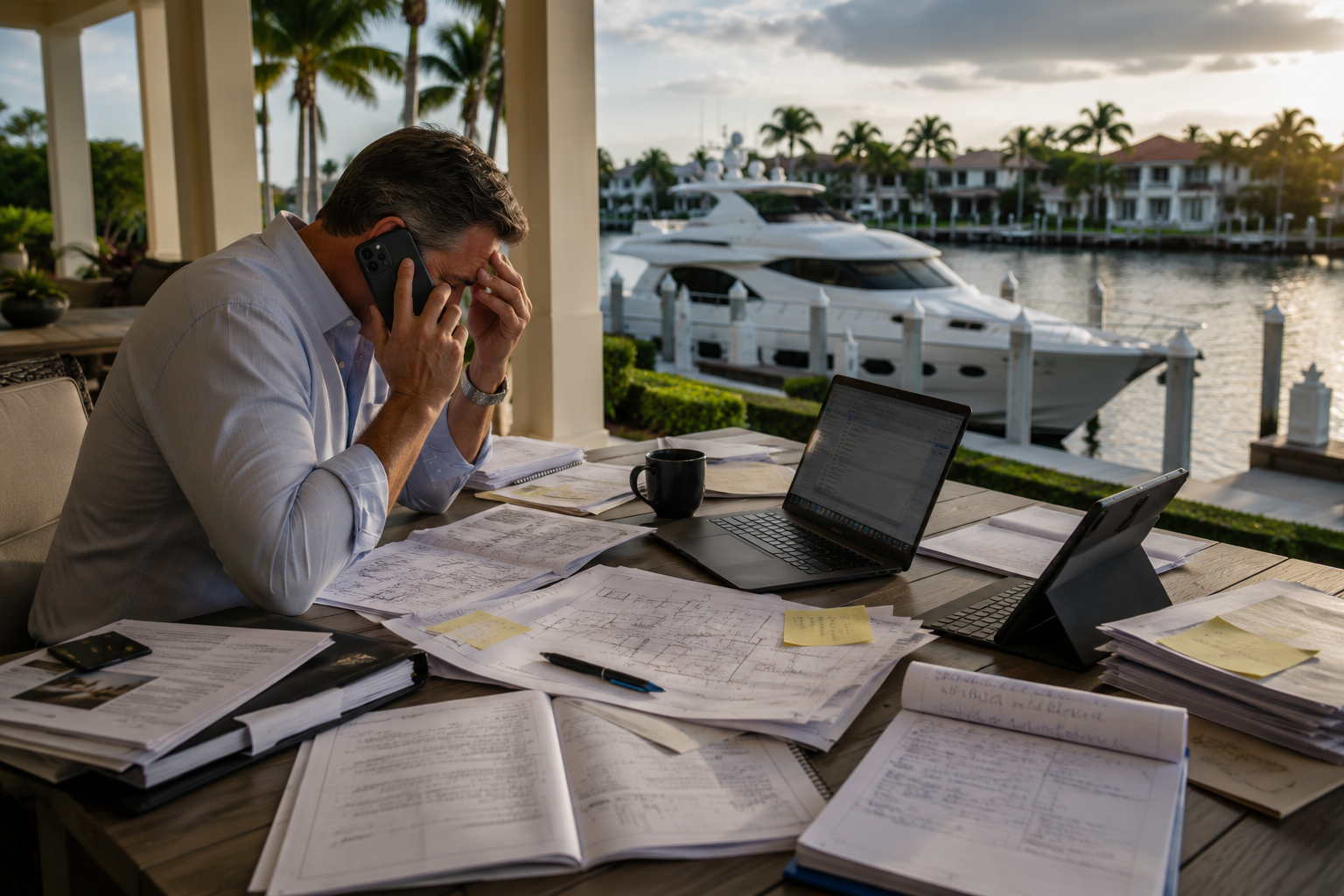 Private Client Asset & Lifestyle Services | Sunshine Solutions Naples, Florida Private client managing waterfront home, yacht, and property responsibilities in Naples, Florida with Sunshine Solutions asset and lifestyle services.